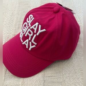 SLAY GIRL SLAY Hot Pink Cap with White Embroidery